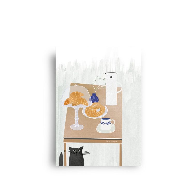 Kaart koffie met croissant, Studiozwaanstraat