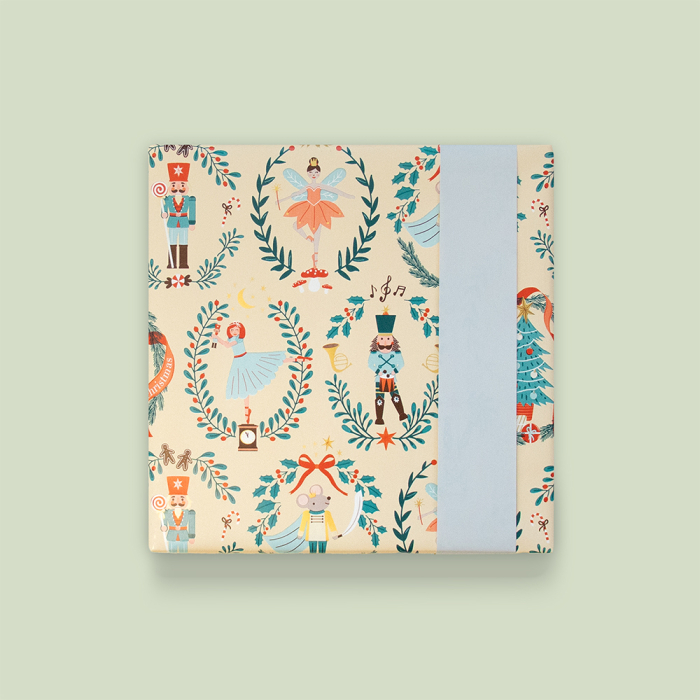 Cadeaupapier kransjes kerst (HOP)