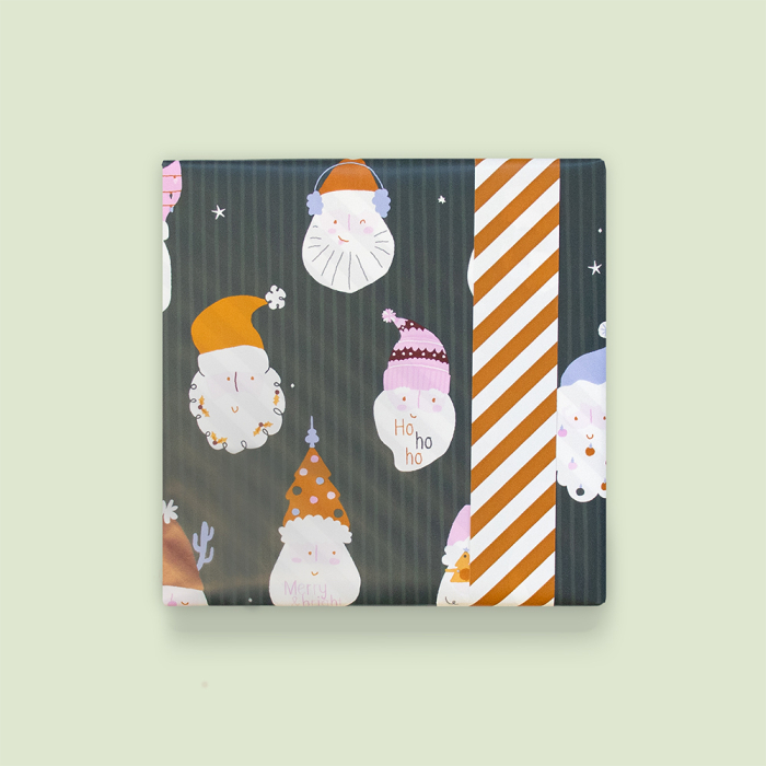 Cadeaupapier kerstmannen (HOP)